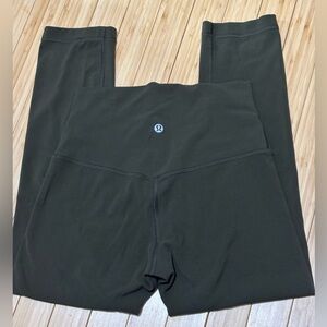 Lululemon dark olive green crop leggings. Size 4.